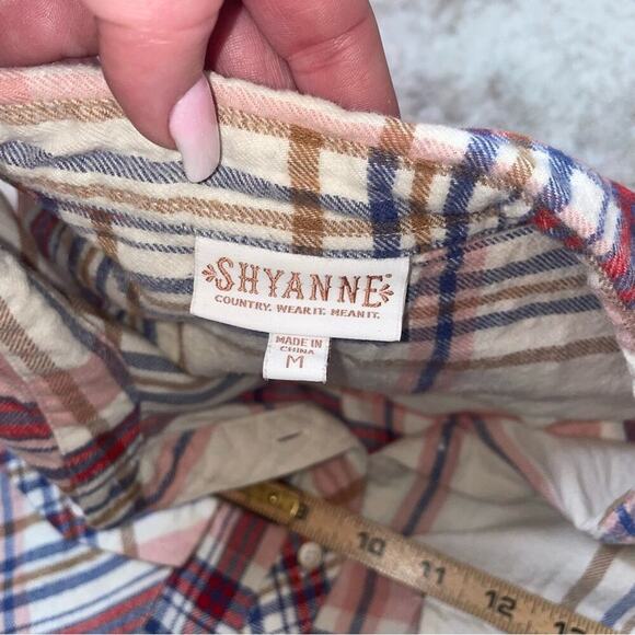 Shyanne western style plaid button up collared sleeveless top SZ M - Picture 5 of 6